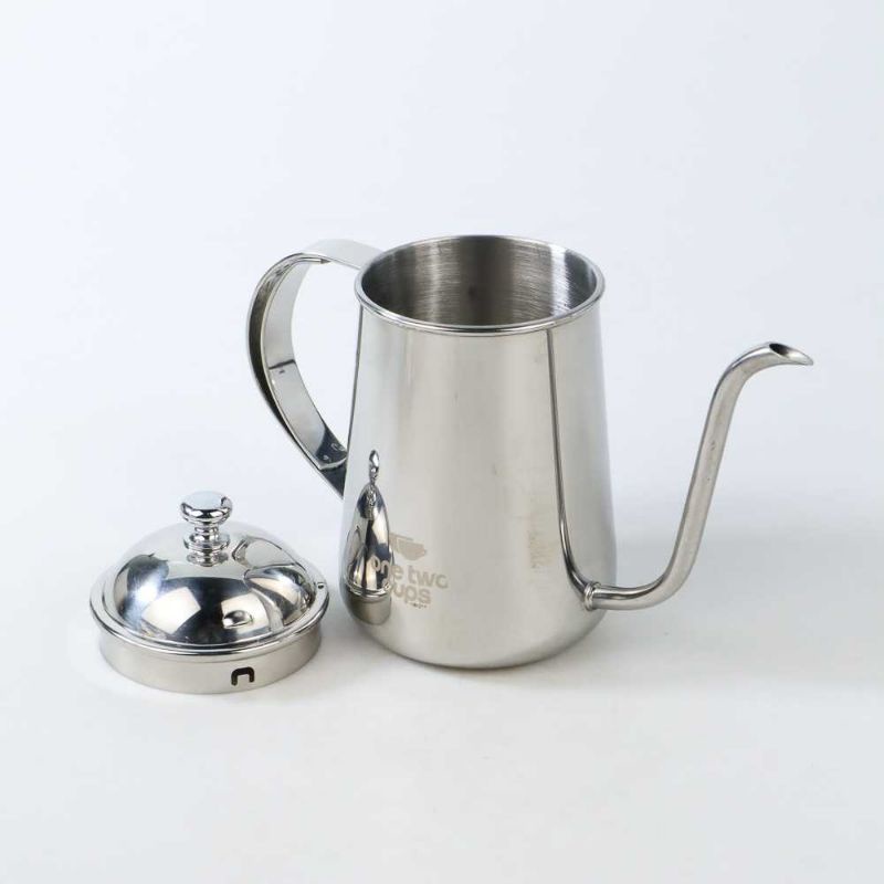 One Two Cups Coffee Maker Pot Drip Kettle Teko Kopi - HS4011 Silver 650ml