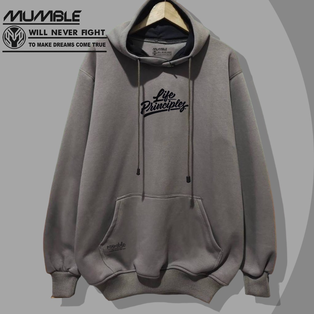 Jaket Sweater Hoddie Pria Warna Carcol List Principles Hoodie Cowok Oversize Lengan Panjang High Quality Unisex