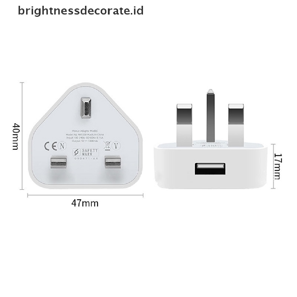 [Birth] Speedy Fast 1port USB Charger 3pin Adaptor Colokan Dinding Listrik UK ORIGINAL [ID]