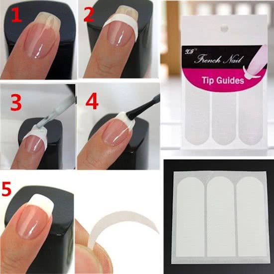 【COD】48pcs Nail French Sticker / French Tip Nail Guide / Stiker French / Nail Art Sticker Cetakan Kuku French Manicure DIY Stiker Kuku-CH