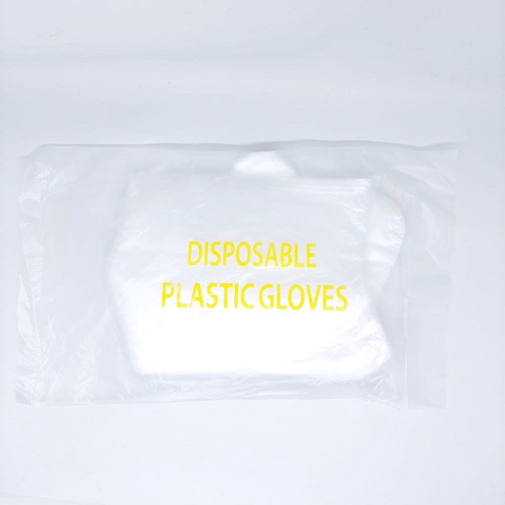 (SKR) Sarung Tangan Plastik Sekali Pakai 1 Pack Isi 100 Pcs Food Grade Pelindung Tangan Anti Bakteri Disposable Plastic Touch Gloves Bening Polos Transparan