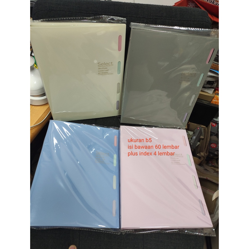 

map binder looseleaf b5 select b091 wengu index sisi depan isi 60 lembar