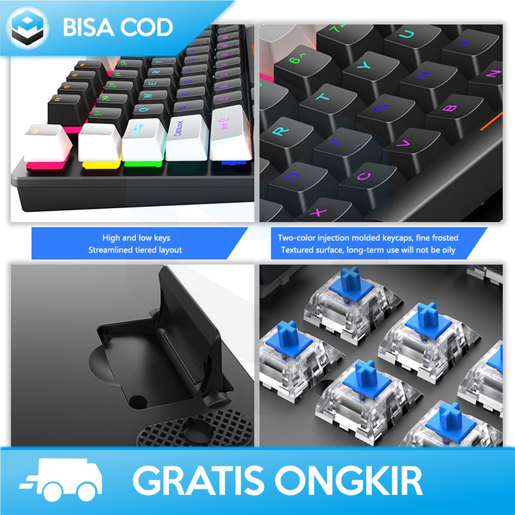 KEYBOARD GAMING 87 KEYS KEYBOARD MEKANIKAL WIRED K550 DESAIN ERGONOMIS