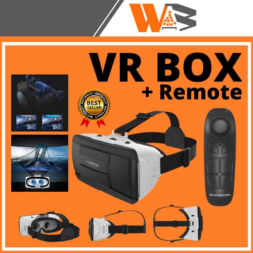 VR Box Kacamata VR Virtual Reality Box Remote SC-G06B Kaca Mata Virtual Reality 3D 360 Shinecon J80