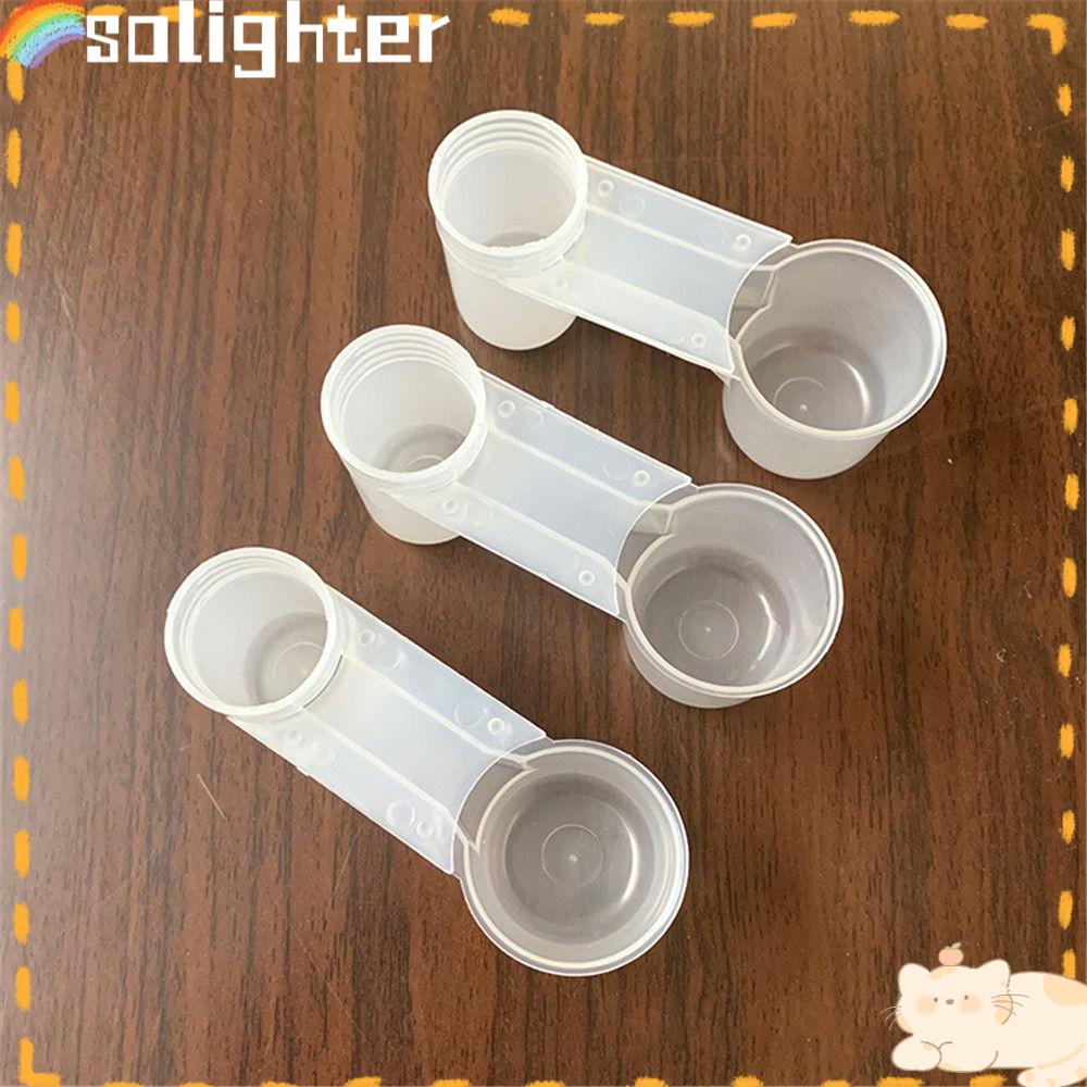 Solighter 10pcs Tempat Makan Burung Gelas Minum Plastik Double-head Drinking Cup Automatic Minum Air Mancur Double Mouth Drinker