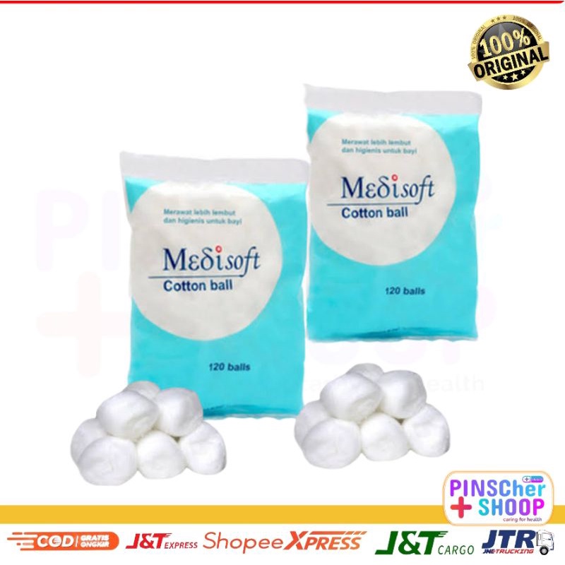 Kapas Bola Medisoft 75 Gram Cotton Ball Isi 120 Pcs