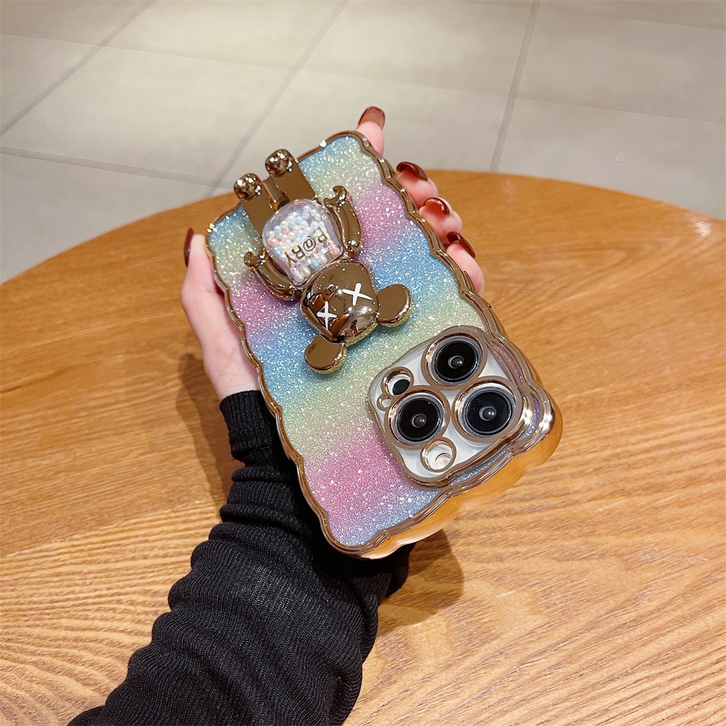 Soft case TPU shockproof Motif Kartun Beruang Cover iphone 14 pro max plus 14 13 12 11 pro max