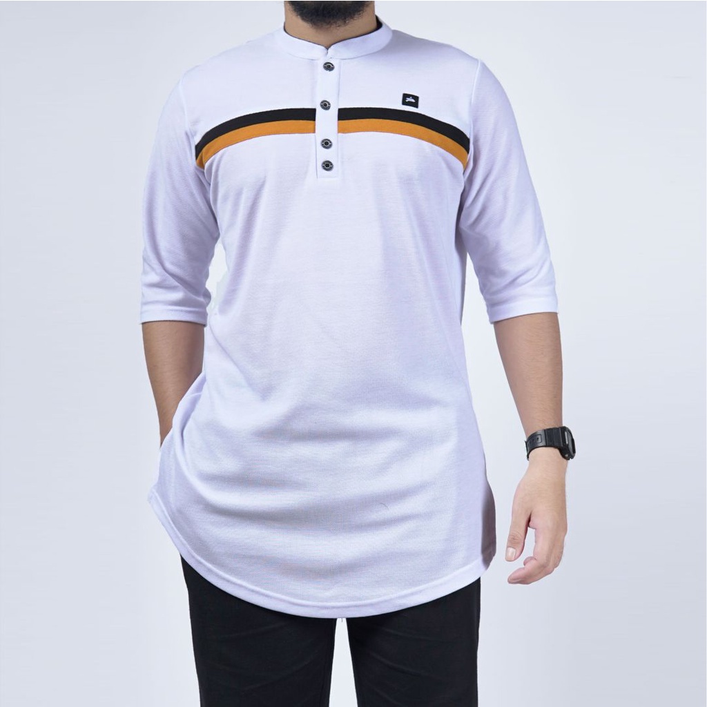 Baju Koko Kurta Pria | Qurta Lacost Pique Premium Quality | Baju Muslim Pria Warna Putih Variasi HIt
