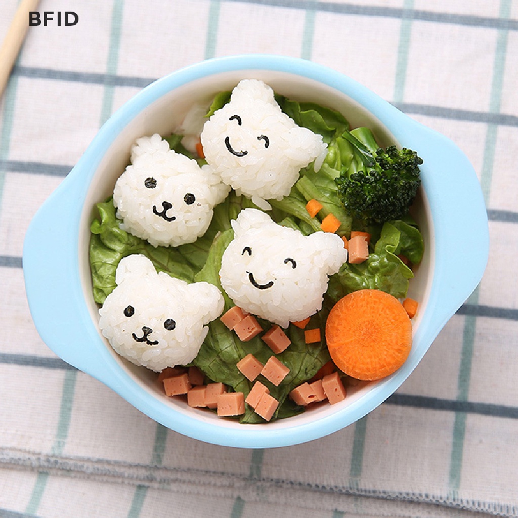 [BFID] 1set Cetakan Bento Bola Nasi Beruang Lucu DIY Sushi Press Mold Form Set Kit Untuk Anak [ID]