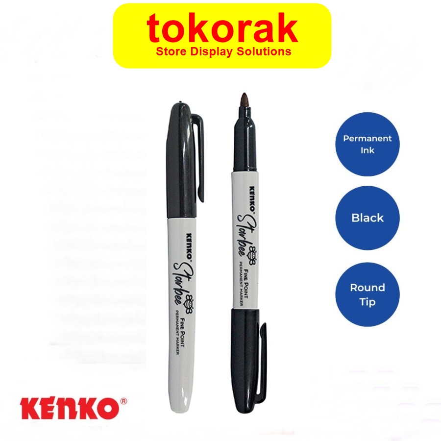 KENKO PERMANENT MARKER STARBEE SPIDOL PERMANEN HITAM