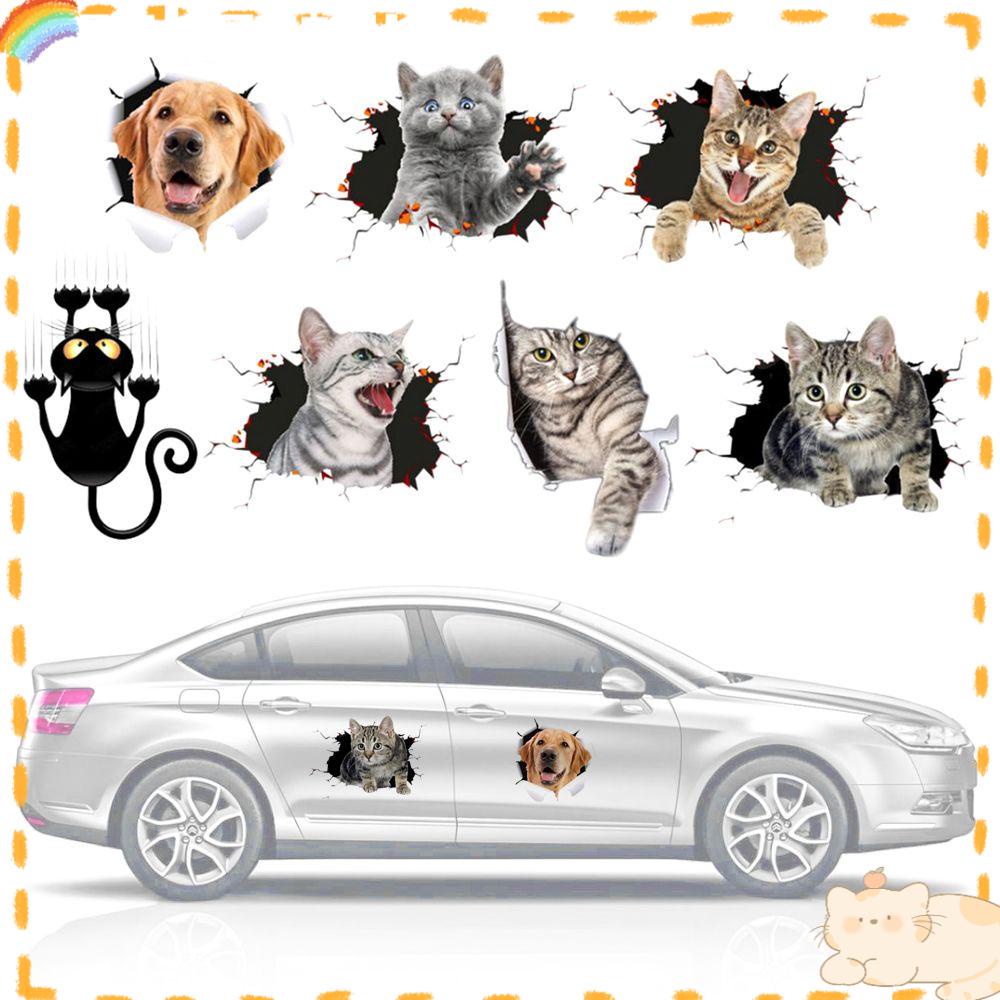 Solighter Stiker Dinding Kulkas Kamar Anak PVC Mural Art Lovely Animal Cat Poster Self Adhesive