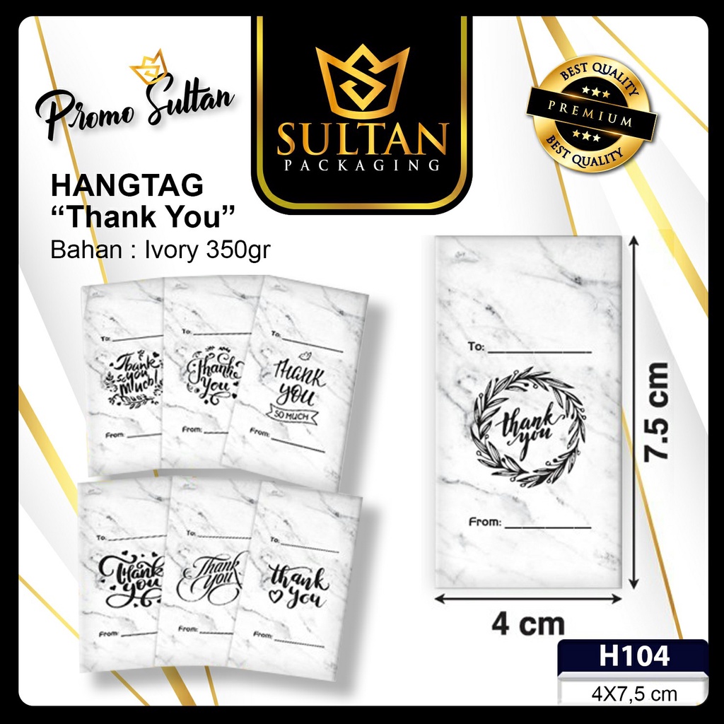 

Hangtag - Tag Label - Hangtag Ucapan Terima Kasih isi 20 Pcs - Tag Label Thank You - H104