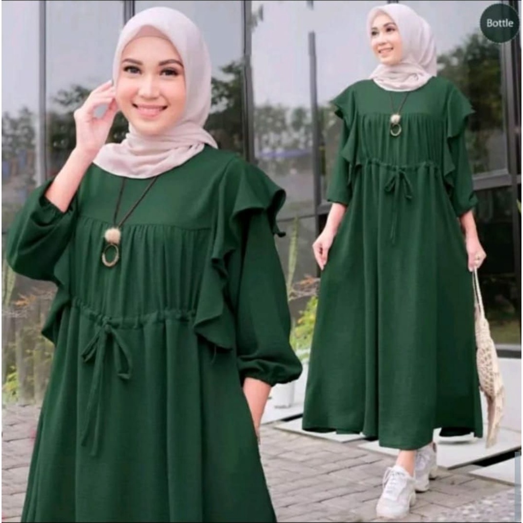 Gamis Serut Jumbo / Gamis Wanita Kekinian / Gamis Wanita Murah / Gamis Terbaru / Gamis Kondangan