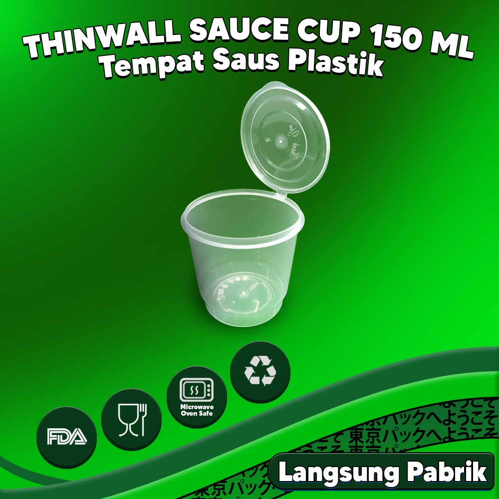 THINWALL CUP 150ML - SAUCE CUP 150 ML - CUP PUDING - ISI 25 SET GROSIR