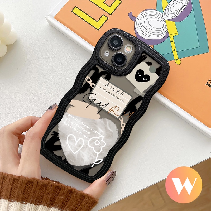 Love Heart Soft Case OPPO A57 A16 A7 A95 A96 A15 A55 A17K A5 A9 A5s A77s A1k A76 A16K A74 A52 A12 A17 A53 A3s A77 A54 A16s Reno 7Z 8Z 8 6 Comme des Garcons Graffiti Wavy Edge Sarung