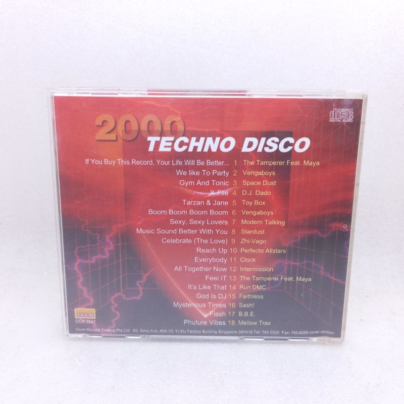 Kaset CD Techno disco 18 best 2000 kompilasi barat