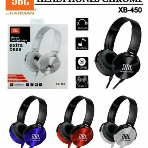 Headphone Bando JBL MDR XB450 XB-450 + Mic EXTRA BASS