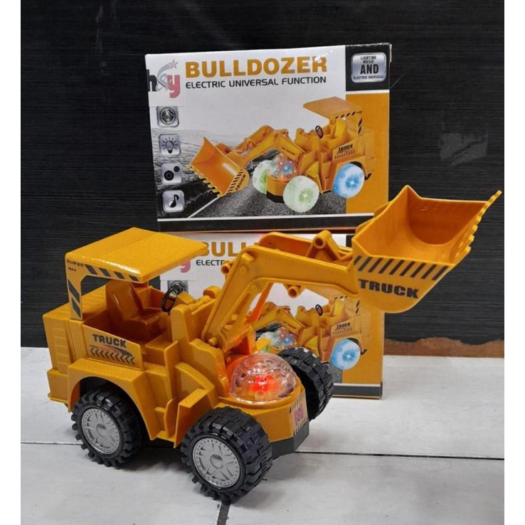 Mainan Mobil Truk Kontruksi Buldozer Jalan Ada Lampu Dan Bunyi