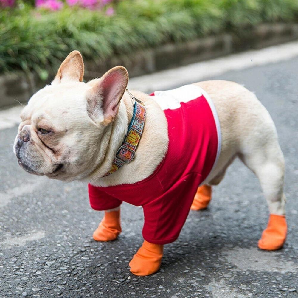 [Elegan] Sepatu Anjing Warna-Warni Tahan Lama Tahan Air Dapat Digunakan Kembali Tahan Kotoran Aksesoris Hewan Peliharaan Boots Hujan