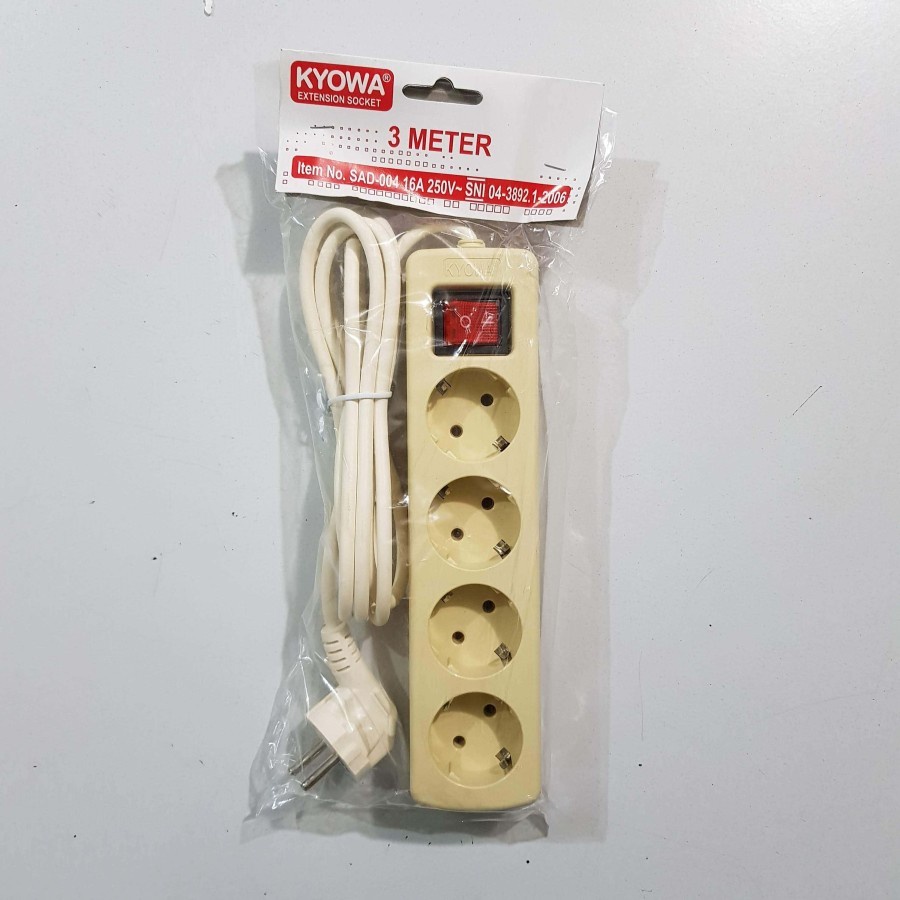 KYOWA STOP KONTAK 4 LUBANG + KABEL 3 METER