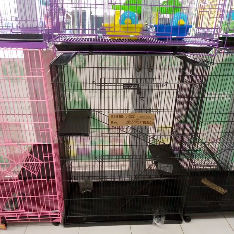 kandang kucing besi octagon c - 222 Tingkat 2 free ayunan