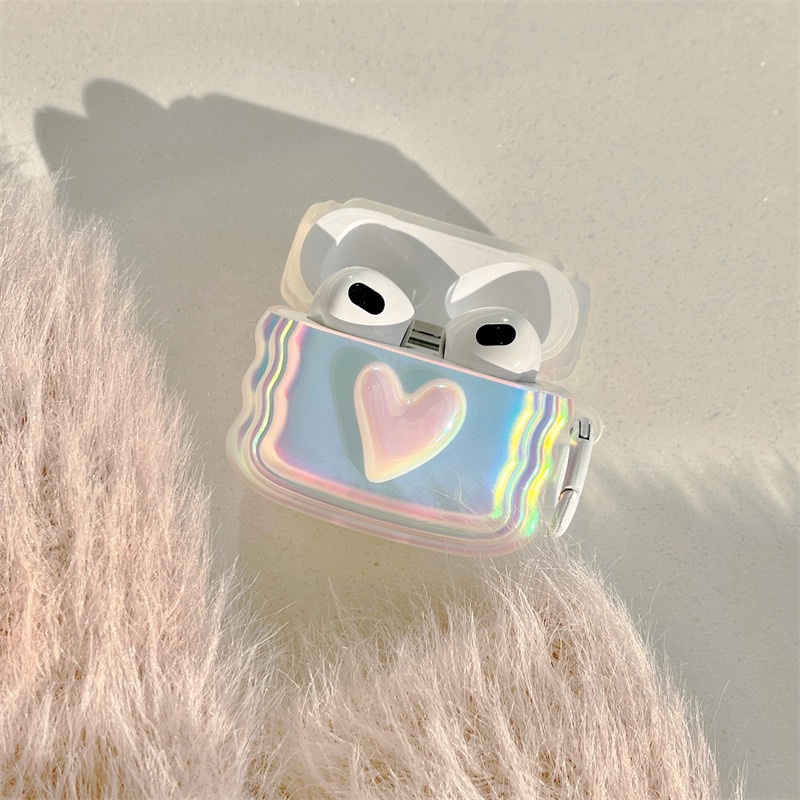 Hologram Heart Softcase for Airpods 1 2 Pro 3 Case Airpods Inpods TWS Lucu