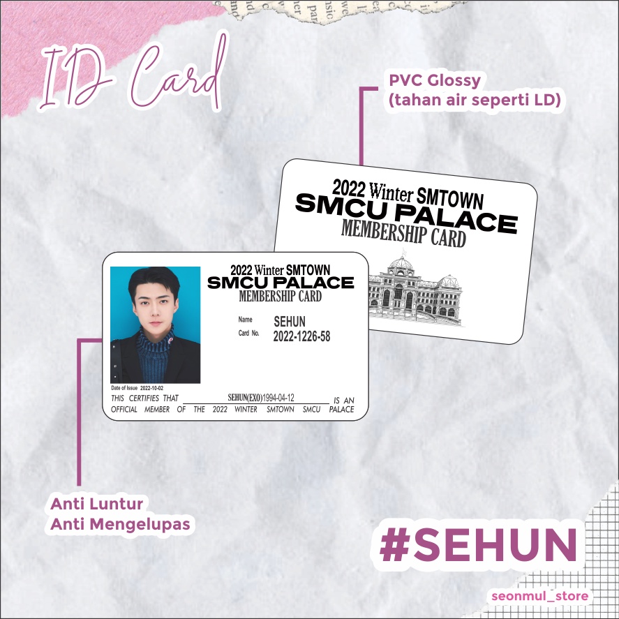 2022 Winter SMTOWN : SMCU PALACE INVITATION MEMBERSHIP CARD 2022 EXO