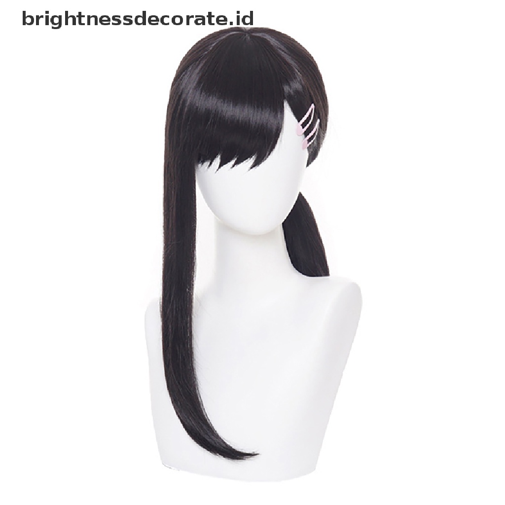 [Birth] Anime Chain Man Igashiyama Kobeni Cosplay Wig Panjang 35cm Hitam Tahan Panas Rambut Sintetis Wig Pesta [ID]