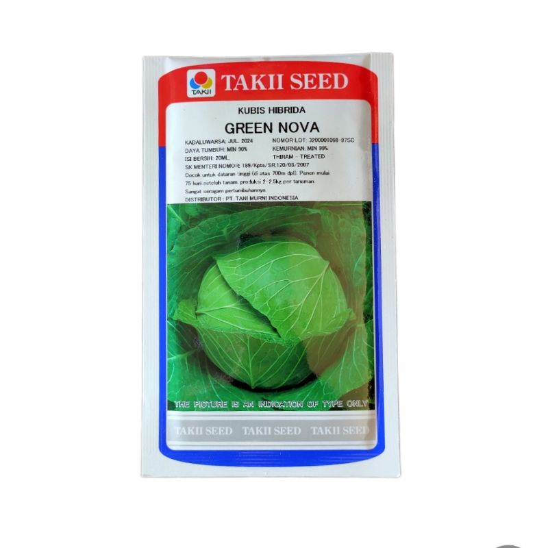 [benih kubis/ kol hibrida] GREEN NOVA (20ml)