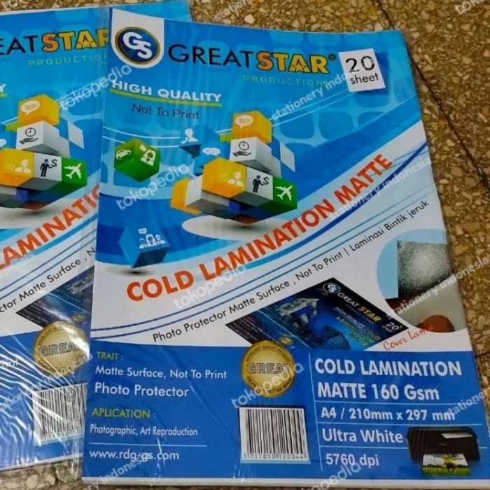 

Buruan serbu] Plastik Bahan Laminasi Dingin Cold Lamination A4 Glossy Doff