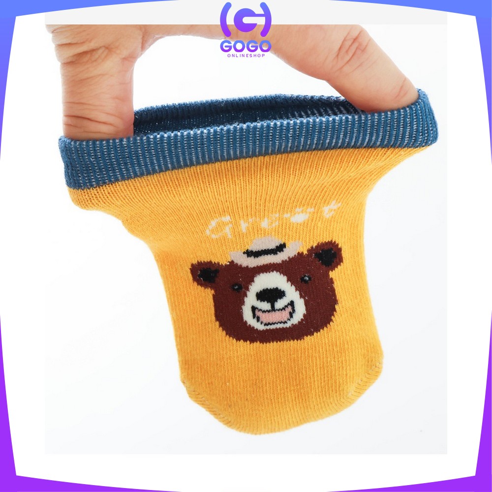 GOGO-P544 Kaos Kaki Anak Bayi Balita Animal Sock Anti Slip Unisex 0 3 tahun / Kaus Kaki Bayi Pendek Baby Socks Anak Laki Laki Perempuan Anti Licin