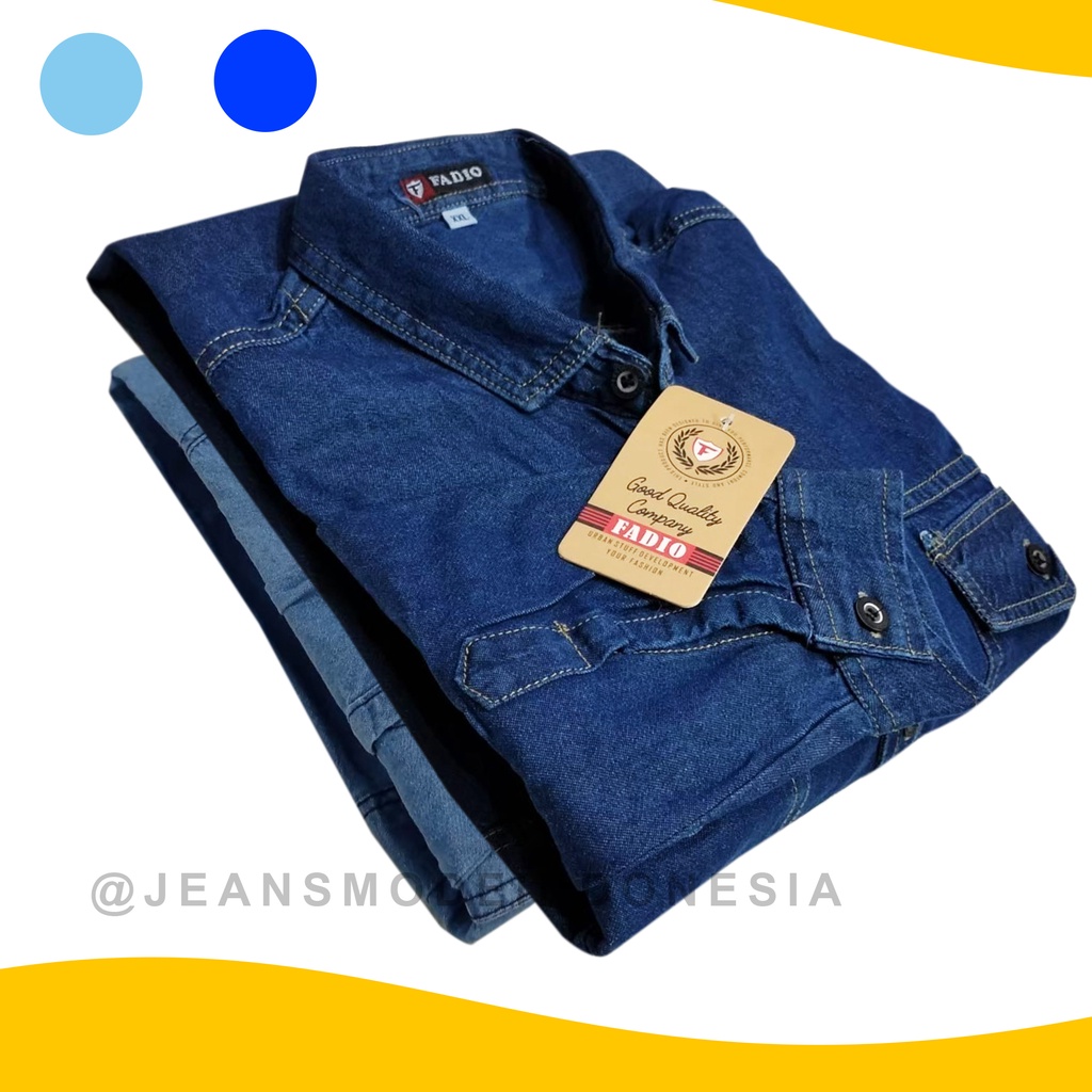 Kemeja Panjang pria motif denim Jeans terbaru berkualitas premium distro terbaru