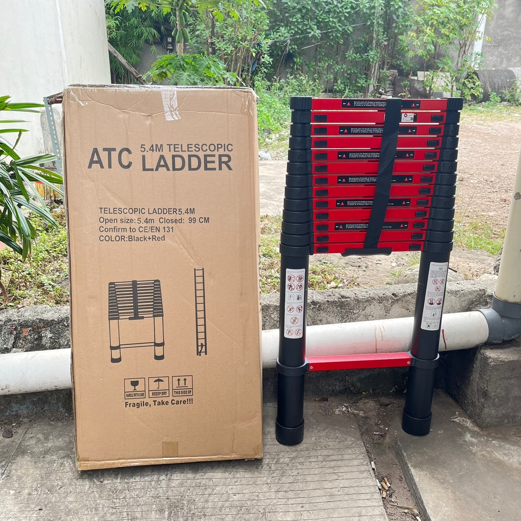 Tangga Lipat Aluminium Teleskopik 5.4M Single Telescopic Ladder 5.4M