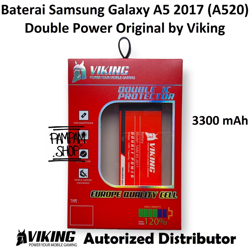 Baterai VIKING Double Power Original Samsung Galaxy A5 2017 A520 Batre Batrai Battery Dual Ori