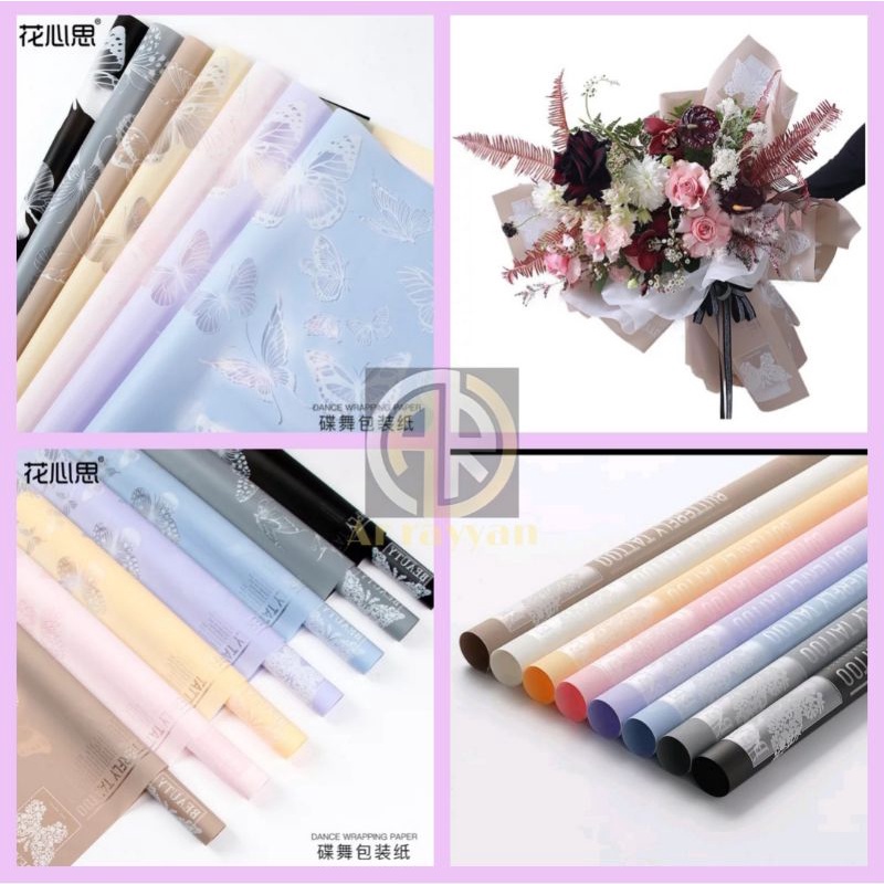 

( ecer) FLOWER WRAPPING BUTTERFLY CELLOPHANE KUPU-KUPU KERTAS BUKET BUNGA HAND BOUEQUET