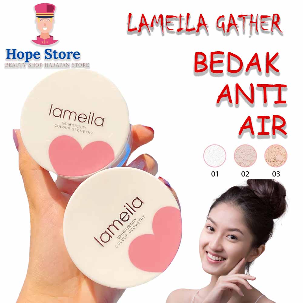 Hope Store - Lameila Makeup Powder 3050 Bedak Wajah Tabur With Mirror