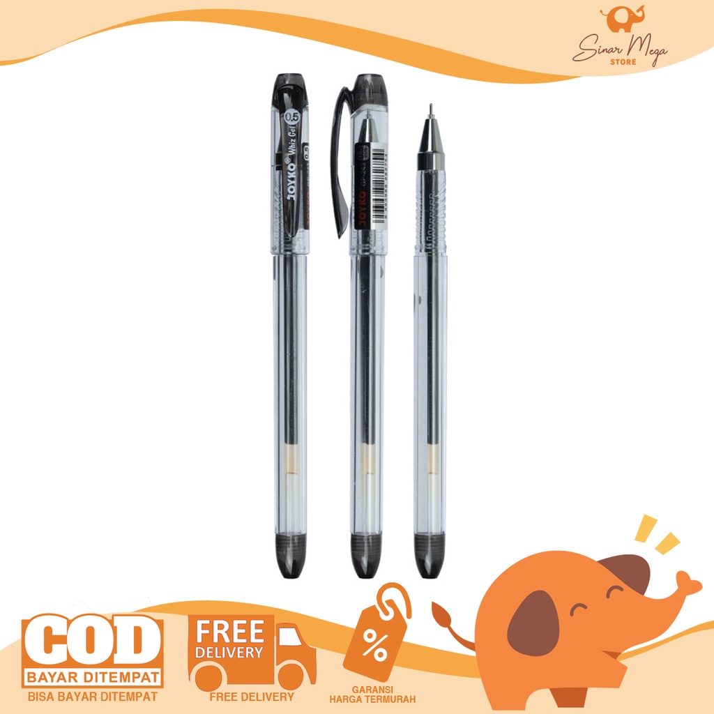

Joyko Gel Pen GP-243 Whiz Gel 0.5mm Black/ Pulpen/ Ballpoint Gel Murah