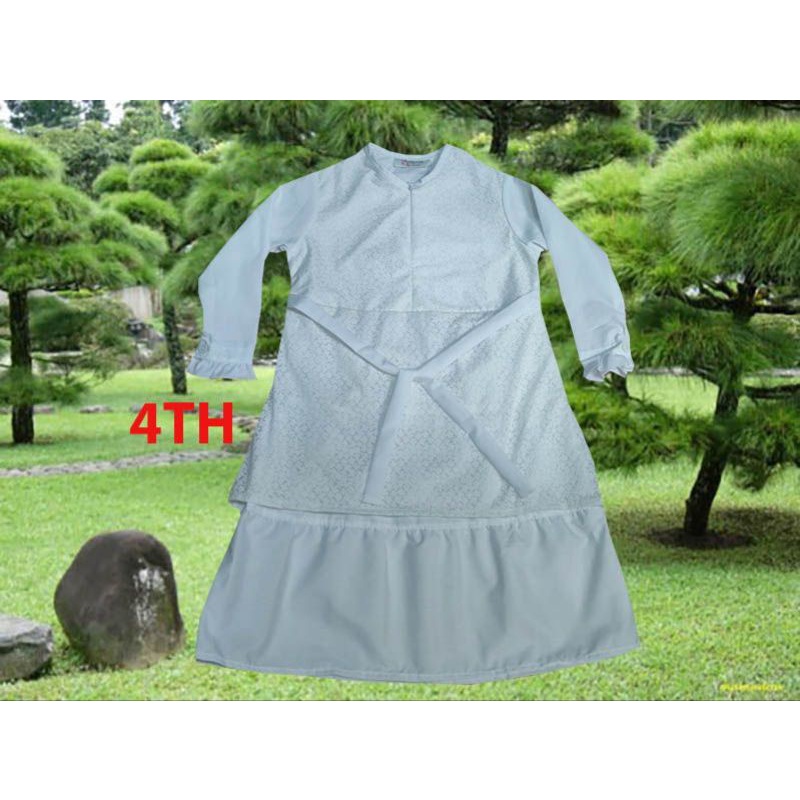 Gamis anak 4th putih brokat