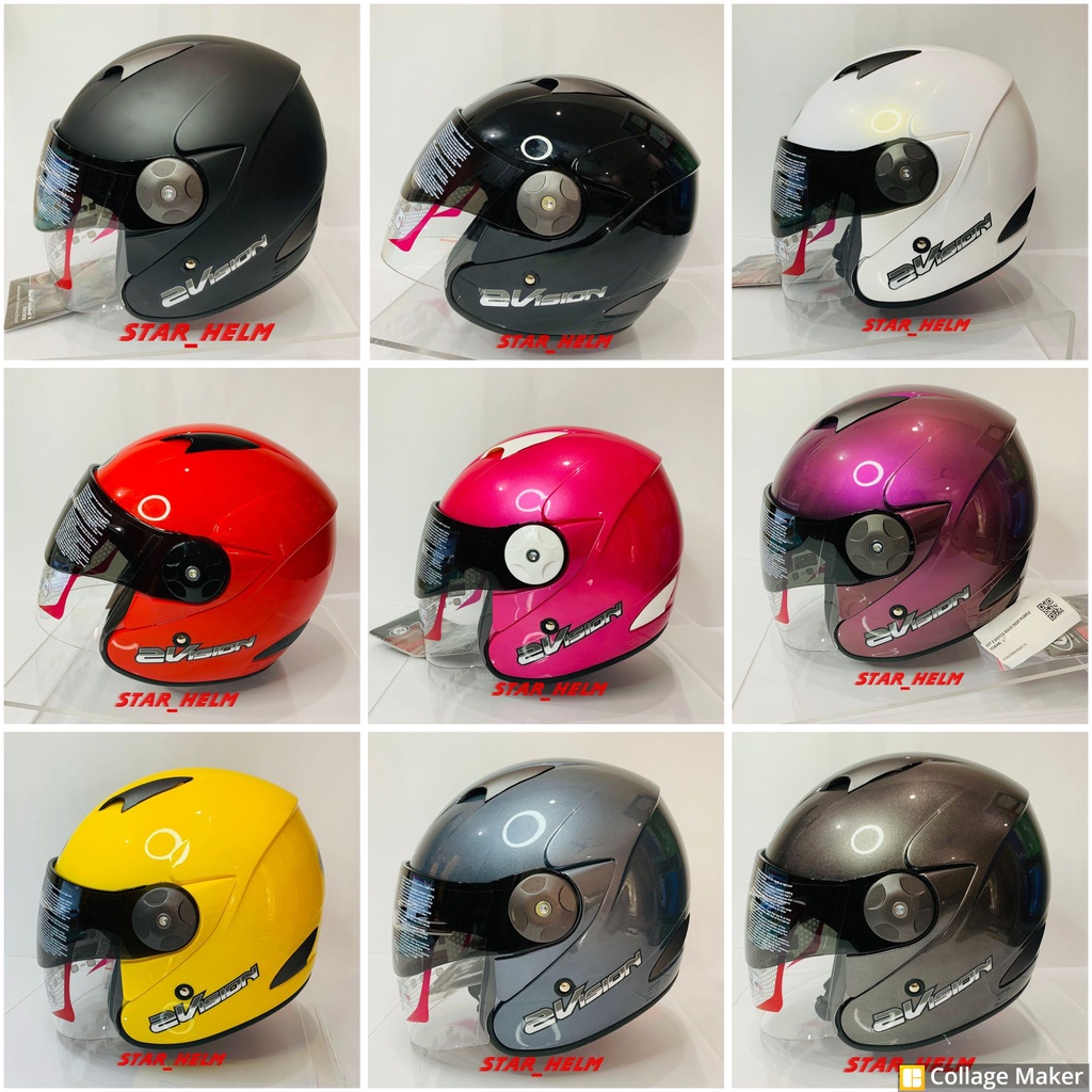 HELM HALF FACE KYT 2VISION SOLID ORIGINAL | HELM HALF FACE KYT 2 VISION SOLID ORIGINAL