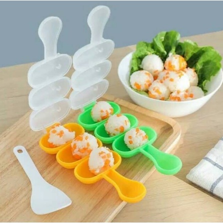 Rice Ball Shaker Bento / Cetakan Nasi Kepal Bulat FREE Centong Nasi