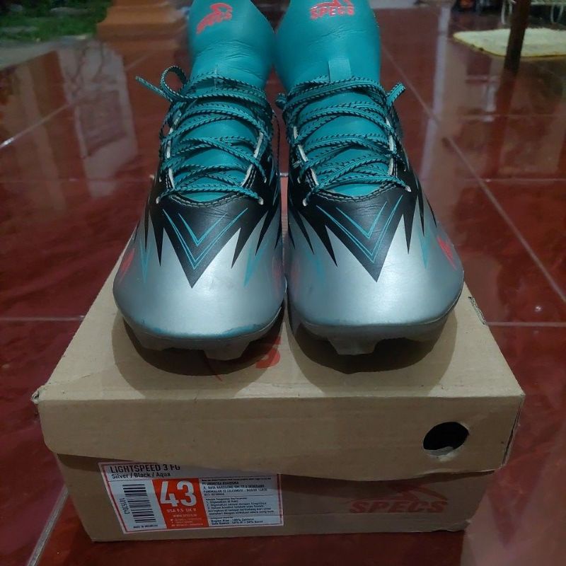 sepatu bola specs second accelerator lightspeed 3 fg size 43