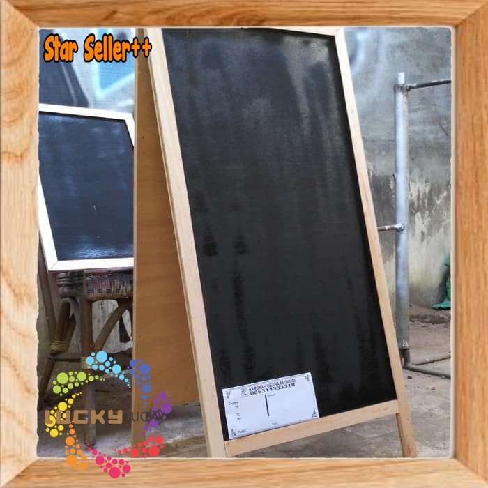 

chalkboard Blackboard papan tulis double stand size 90X60cm