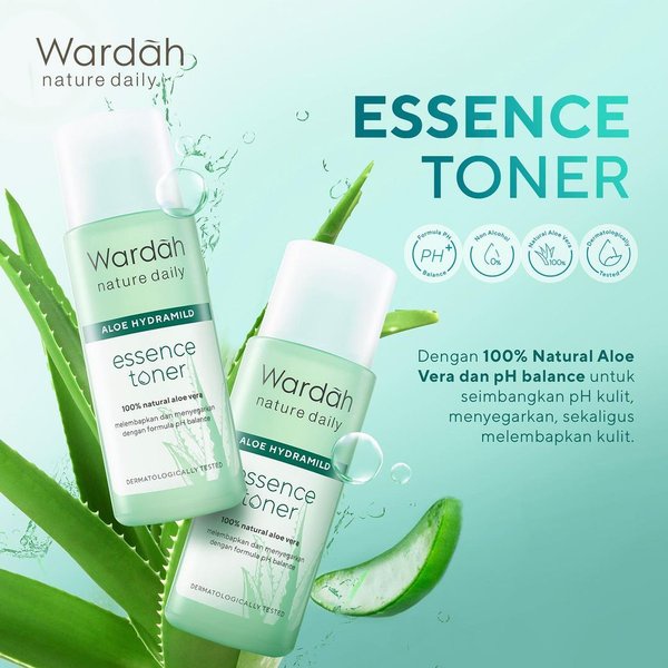 Qeila - Wardah Nature Daily Aloe Hydramild Essence Toner 100 ml