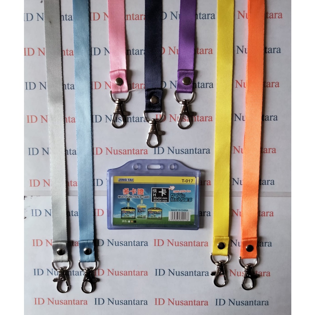

Paket Tali ID Card Kait 1.5CM Polos dengan Casing ID T017 Karet Tidur 2 Sisi