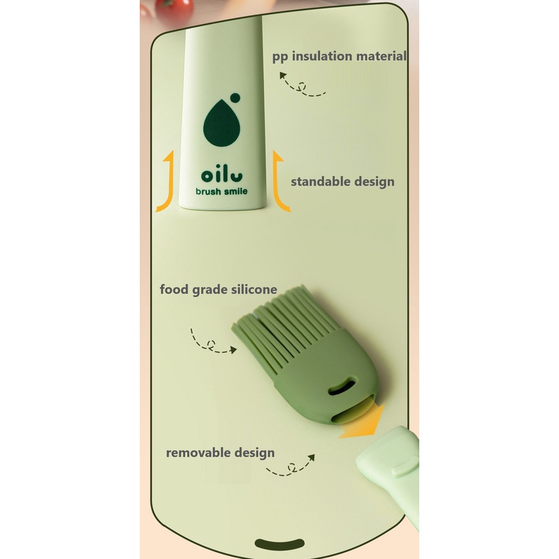 Food Oil Brush Kuas Minyak Silikon Oles Mentega Silicone BBQ Butter Cake Baking Kue Roti Silicon Tahan Panas