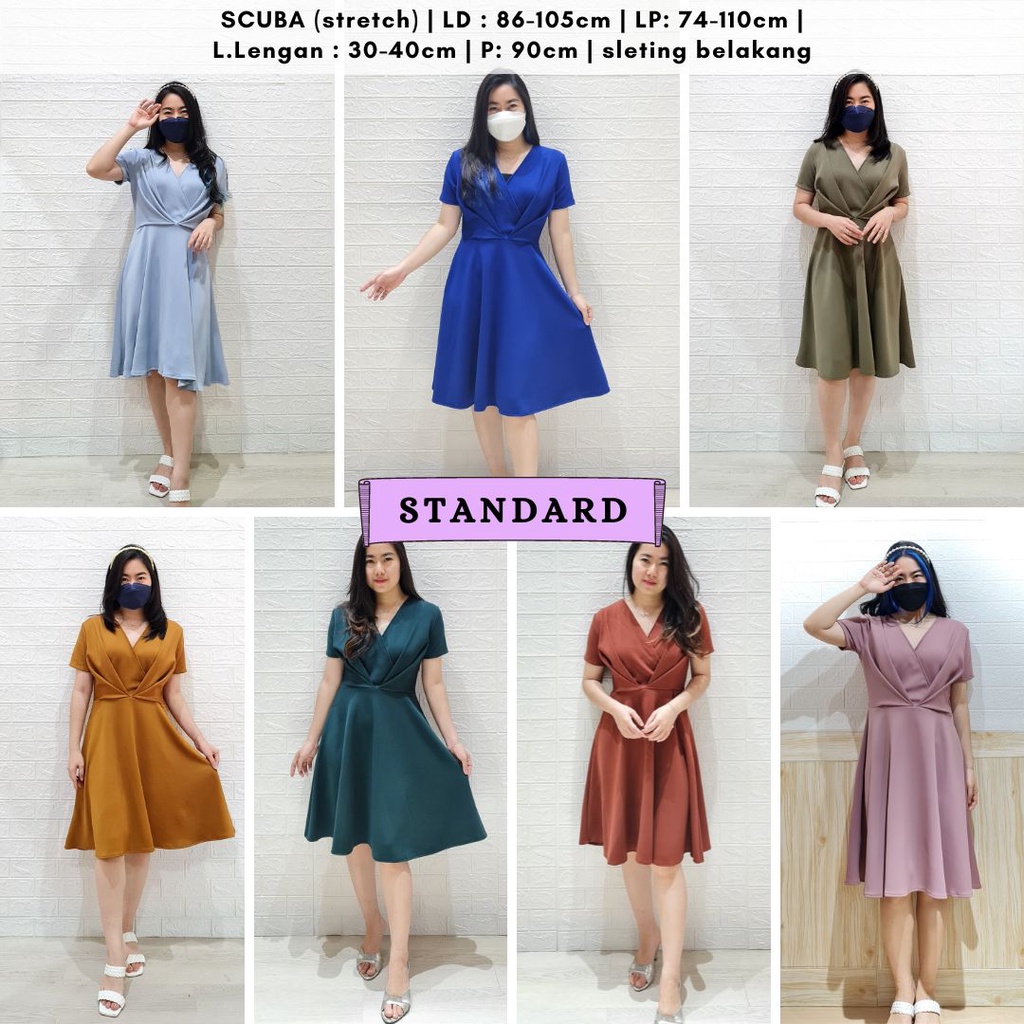 3690 maple scuba dress wanita dress busui ada ukuran bigsize dress natal wanita dress bumil