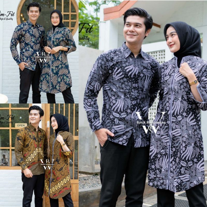 Maura Couple - Sania Ruffle Batik Couple Ori Ndoro Jowi Garansi Termurah Shopee - BATIK MODERN SOLO