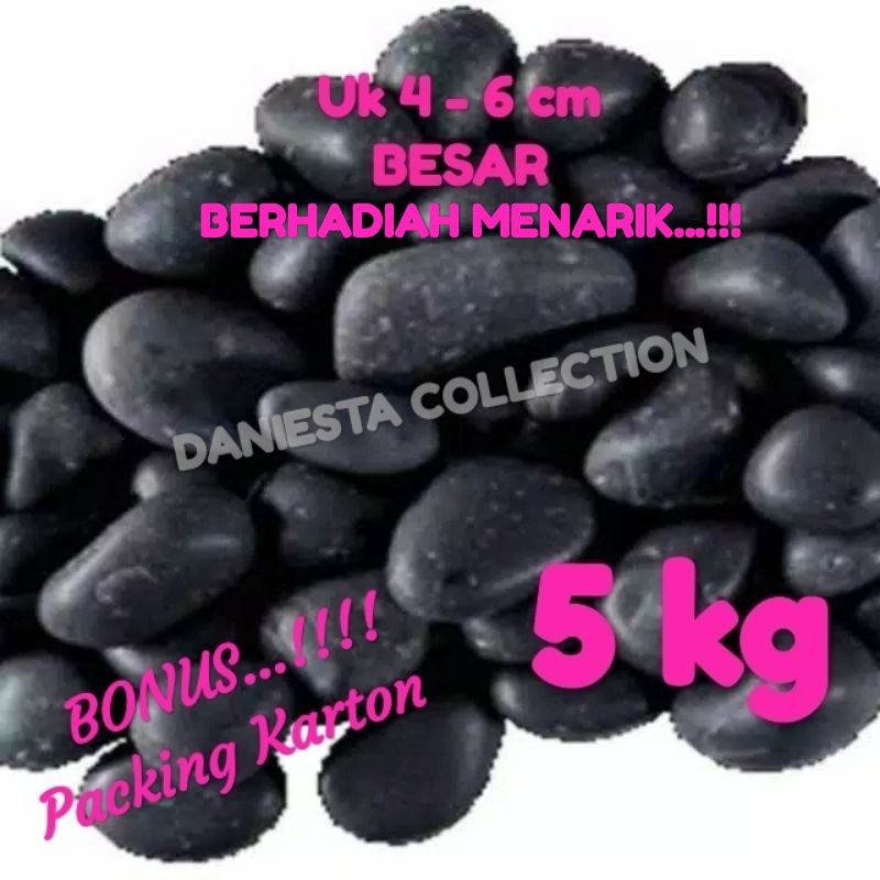 Batu hias tanaman HITAM / batu koral 5kg