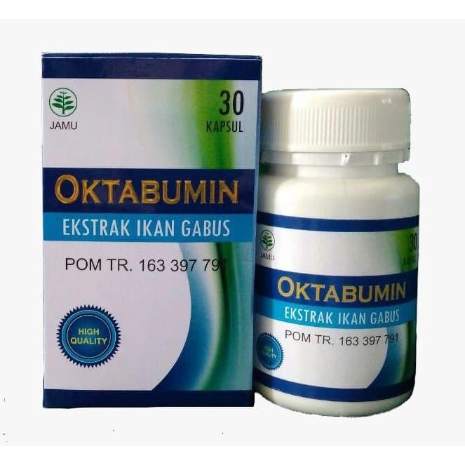OKTABUMIN KAPSUL EKSTRAK IKAN GABUS KUTUK ALBUMIN 30 KAPSUL, 60 kapsul