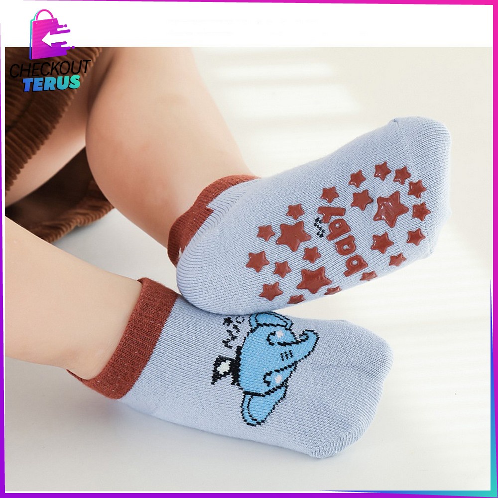 CT P544 Kaos Kaki Anak Bayi Balita 0 3 tahun Animal Sock Anti Slip Unisex Laki Laki Perempuan Anti Licin Import